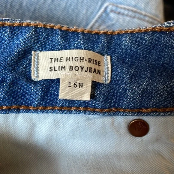 NWT Madewell Plus High Rise Slim Boyjean - Picture 8 of 15